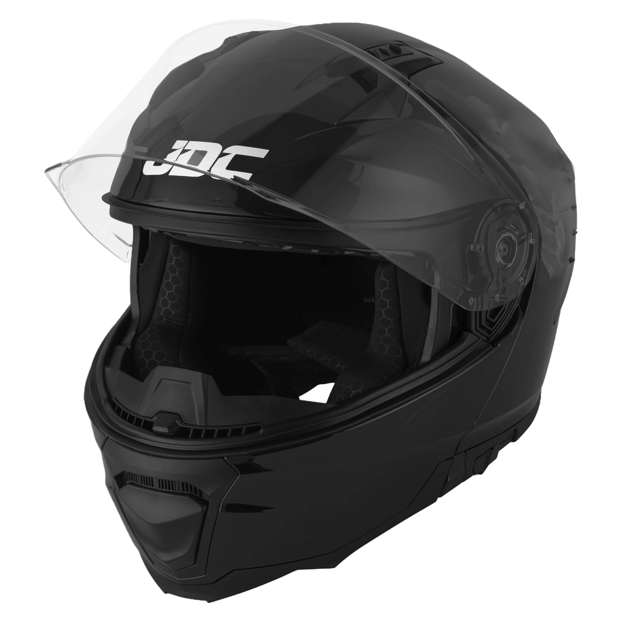JDC Casque Moto Intégral Facade Rabattable Modulaire - Double Visière Rétractable ECE 22.06 - Lynx