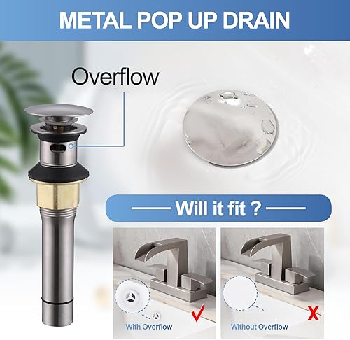 Miniatura 5 de Grifo de lavabo central de 4 pulgadas, grifo de baño de doble manija, adecuado para remodelación de baño, de dos o 3 agujeros, de níquel cepillado