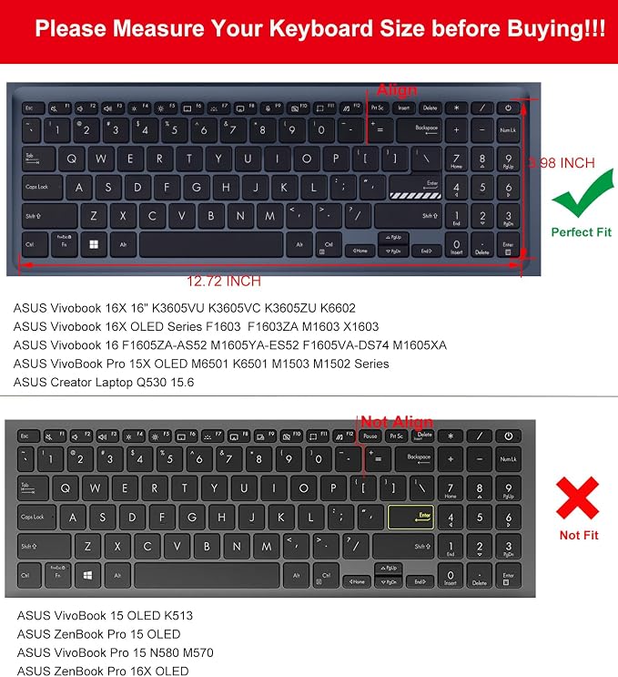 Protector de teclado para ASUS Vivobook 15.6-16 2PCS miniatura 2