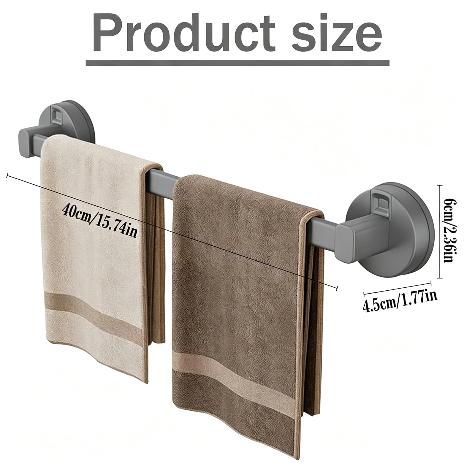 Toallero Ventosa, Toalleros de Baño Sin Taladro, Colgador Toalla Baño, Toallero Ducha, Toallero de Mano Extraíble y Resistente para Baño, Puerta, Ducha y Accesorios de Cocina