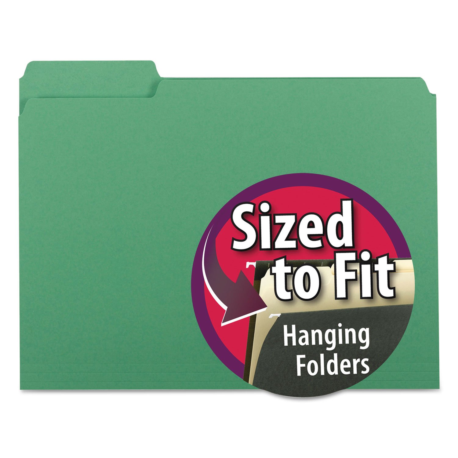 Smead File Folders 1/3 Cut Letter Green (100) Plastique Vert fichier - fichiers (Plastique, Vert, Letter, 295,3 mm, 233 mm)