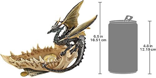 Miniatura 3 de Design Toscano QS91305 Estatua gótica de mandíbula del dragón ofrenda, 9 pulgadas, poliresina, a todo color