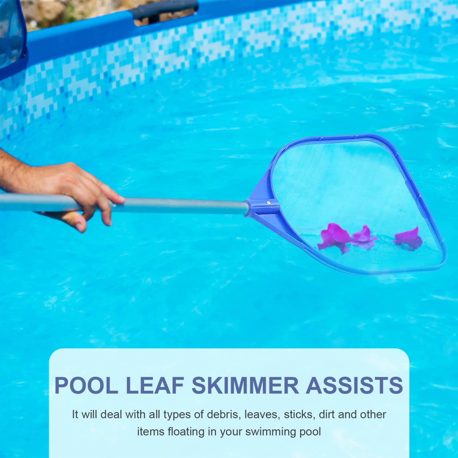 Yardwe 5 Piezas Red De Limpieza De Piscinas Cesta Flotadores De Piscina Limpiador Estanque Nadar Caliente Cosas De Piscina Inflables De Piscina Bañera Neto Suelo SPA El Plastico Blue