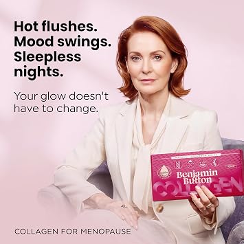 Menopause Collagen Liquid 12,000mg, 14x Marine Collagen Peptide Sachets with Red Clover, Maca, Reishi, Vitamins C D3 K2, Biotin & Zinc, Skin, Hair, Joint & Hormone Support - Passion Fruit