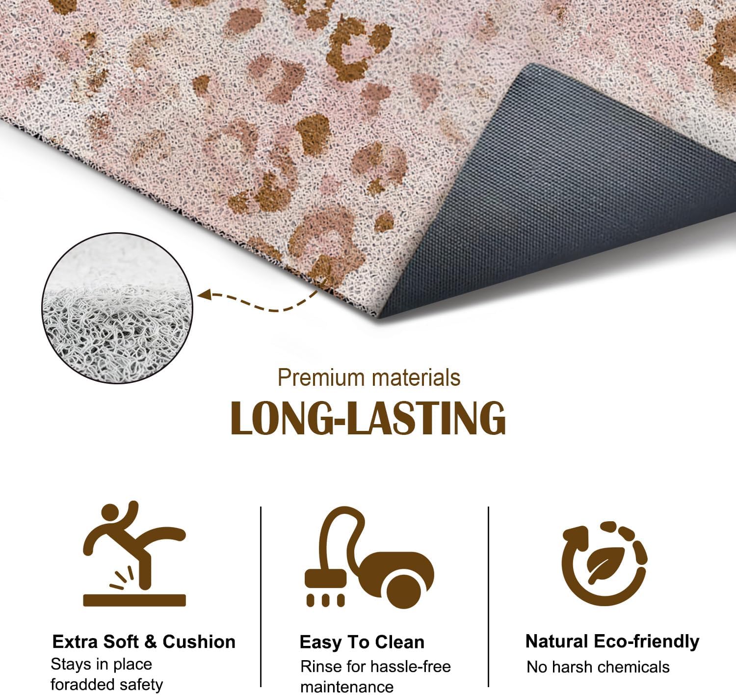 Retro Abstract Pink Leopard Door Mat Outdoor Indoor Entrance Entryway, Funky Y2k Leopard Doormat Inside Outside, Preppy Girly Cheetah Print Welcome Mats for Front Door, 17x30 Inch
