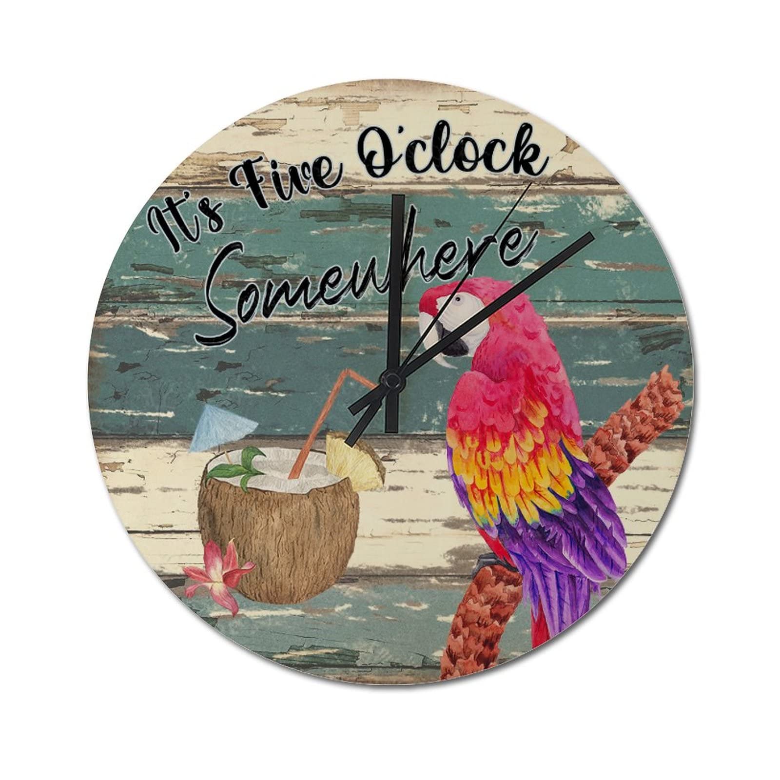 Horloge murale pour décoration maison style bistrot It's Five O'Clock Somewhere