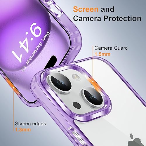 Vista 41 de MOCCA Funda transparente compatible con iPhone 15, no amarillea, compatible con carga inalámbrica, delgada, a prueba de golpes, transparente, a