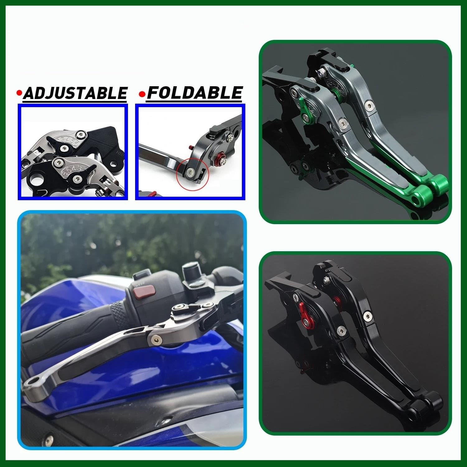 Palanca De Freno De Palanca De Embrague De Motocicleta para K&awasaki Z900 Z 900 2017 2018 2019 2020-2024 Palancas De Mango Plegable Ajustable ZSVSMDPVG(4)