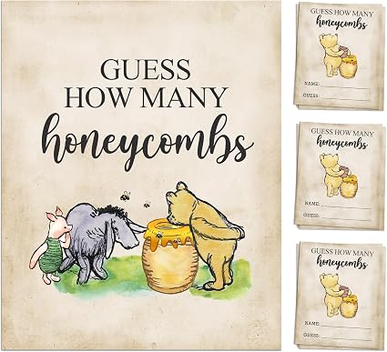 Amazon.com: Winnie Baby Shower Games Guess How Many Honeycombs Game ...