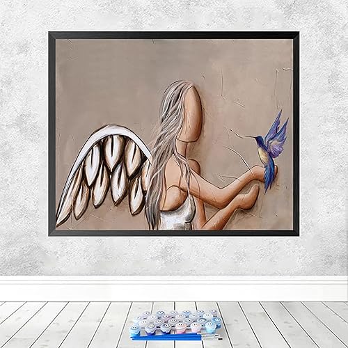 Miniatura 12 de MLSG Pintura por números para adultos, fácil de pintar por números para principiantes, pintura acrílica de acuarela por números para adultos