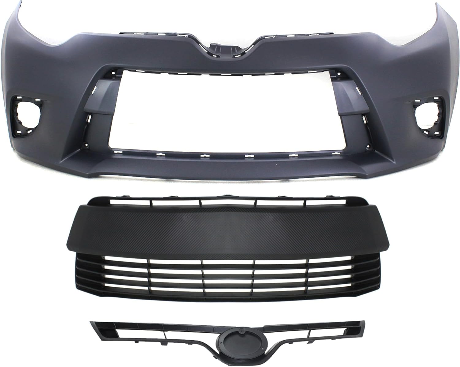 Garage-Pro Front Bumper Cover KIT For Toyota Corolla 2014-2016 Fits CE/L/LE/LE Eco Sub-Models, Without Chrome Grille Surround, Primed