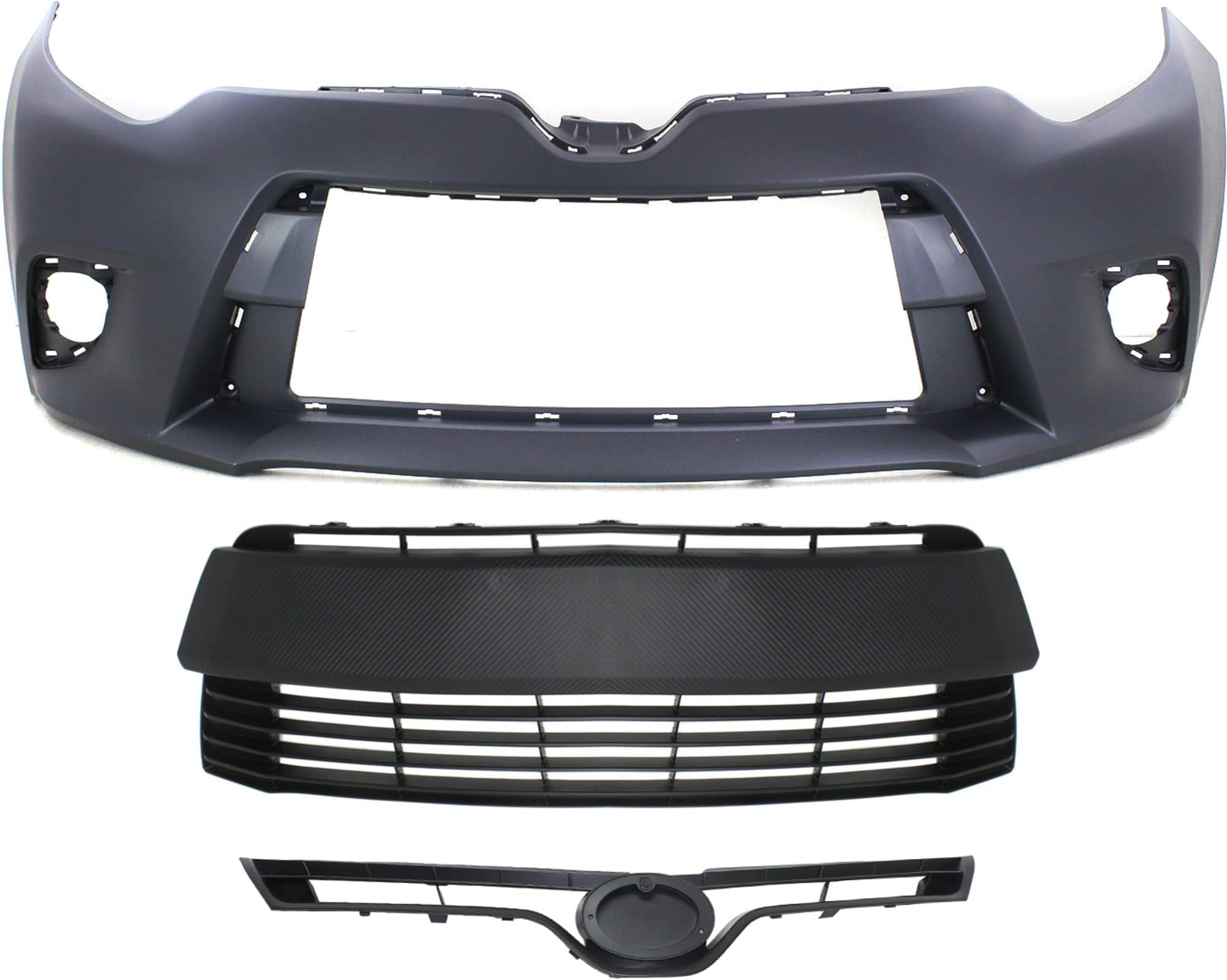 Garage-Pro Front Bumper Cover KIT For Toyota Corolla 2014-2016 Fits CE/L/LE/LE Eco Sub-Models, Without Chrome Grille Surround, Primed