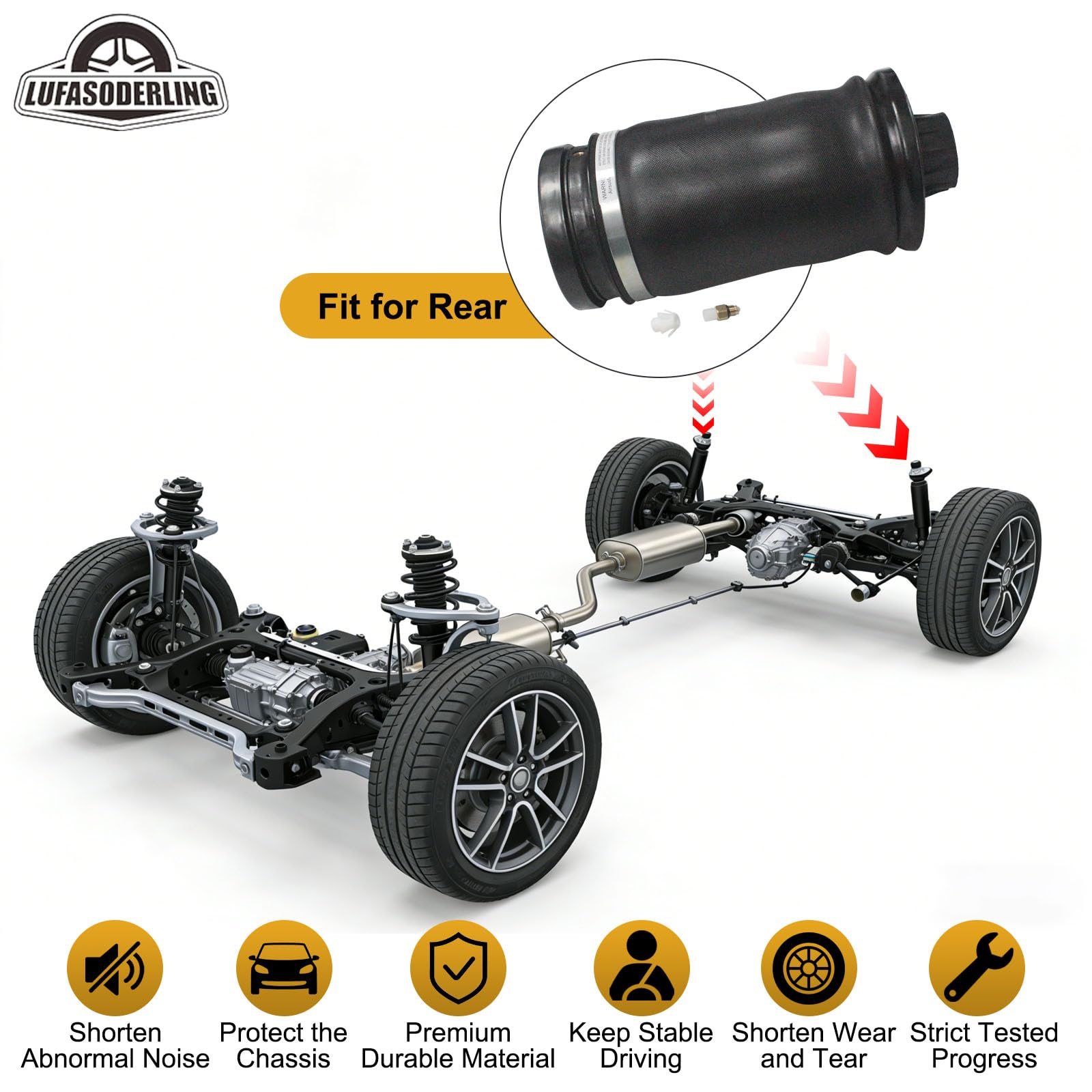 W164 Luftbalg Hinten für Mercedes-Benz ML-Klasse W164 W166 GL-CLASS X164 X166 GL320 GL350 GL450 GL550 1663200325 1643200425 1643201025 1643200225 1643200625