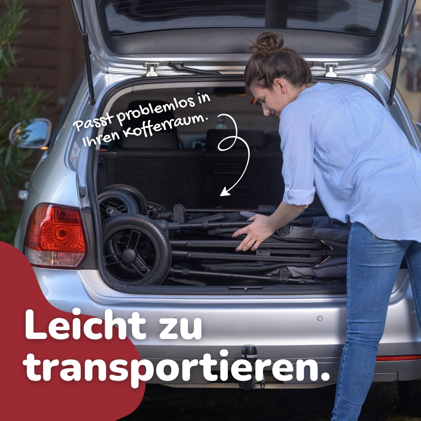 elvent® ComfortPlus 2 Sitzer Bollerwagen - Handwagen faltbar mit Dach I Feststellbremse, PU-Reifen, 5-Punkt-Gurt I für 2 Kinder (grau)