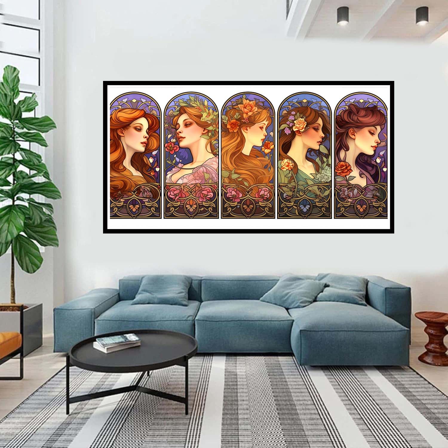 Dipingere con i Numeri per Adulti ragazza Paint by Numbers Kit Cartone animato DIY Hobby Creativi Adulti,Colorare Con i Numeri Pennelli e Acrilici,Decorazione della Parete di Casa Regalo 90x180cm