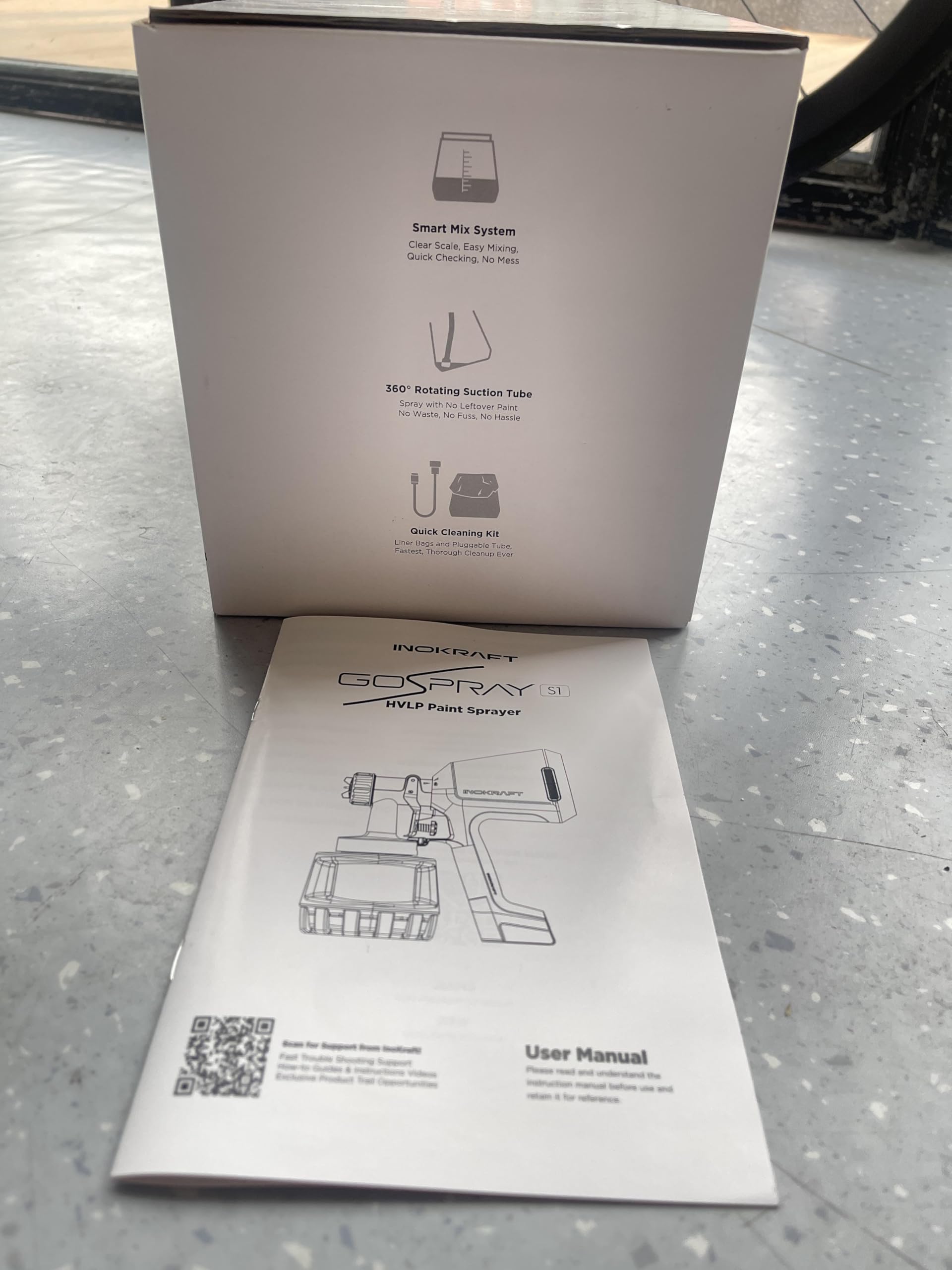 InoKraft Farbsprühsystem, 0-980ml/min, 600W elektrisches Farbsprühgerät mit 1200ml Behälter, 3 Düsen & 3 Sprühmustern - Sprühpistole für Wandfarbe, Schränke, Zäune, Türen, Möbel