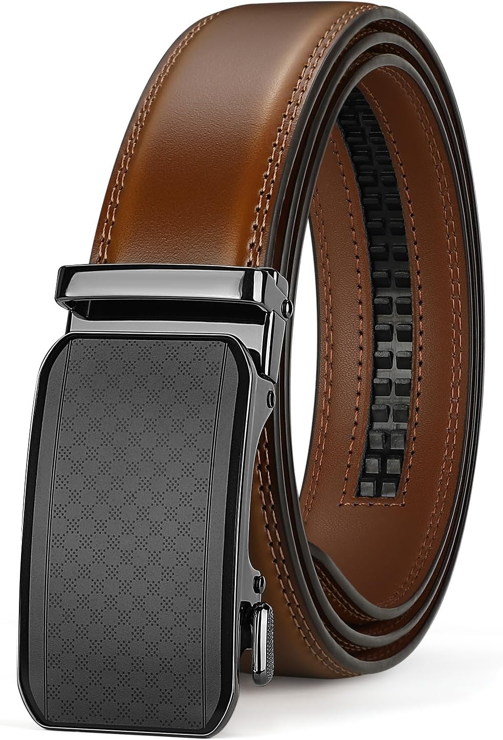 DmDoyy Herren Gürtel Mit Ratsche - Automatik Ledergürtel 35mm | Für Anzug & Jeans Business