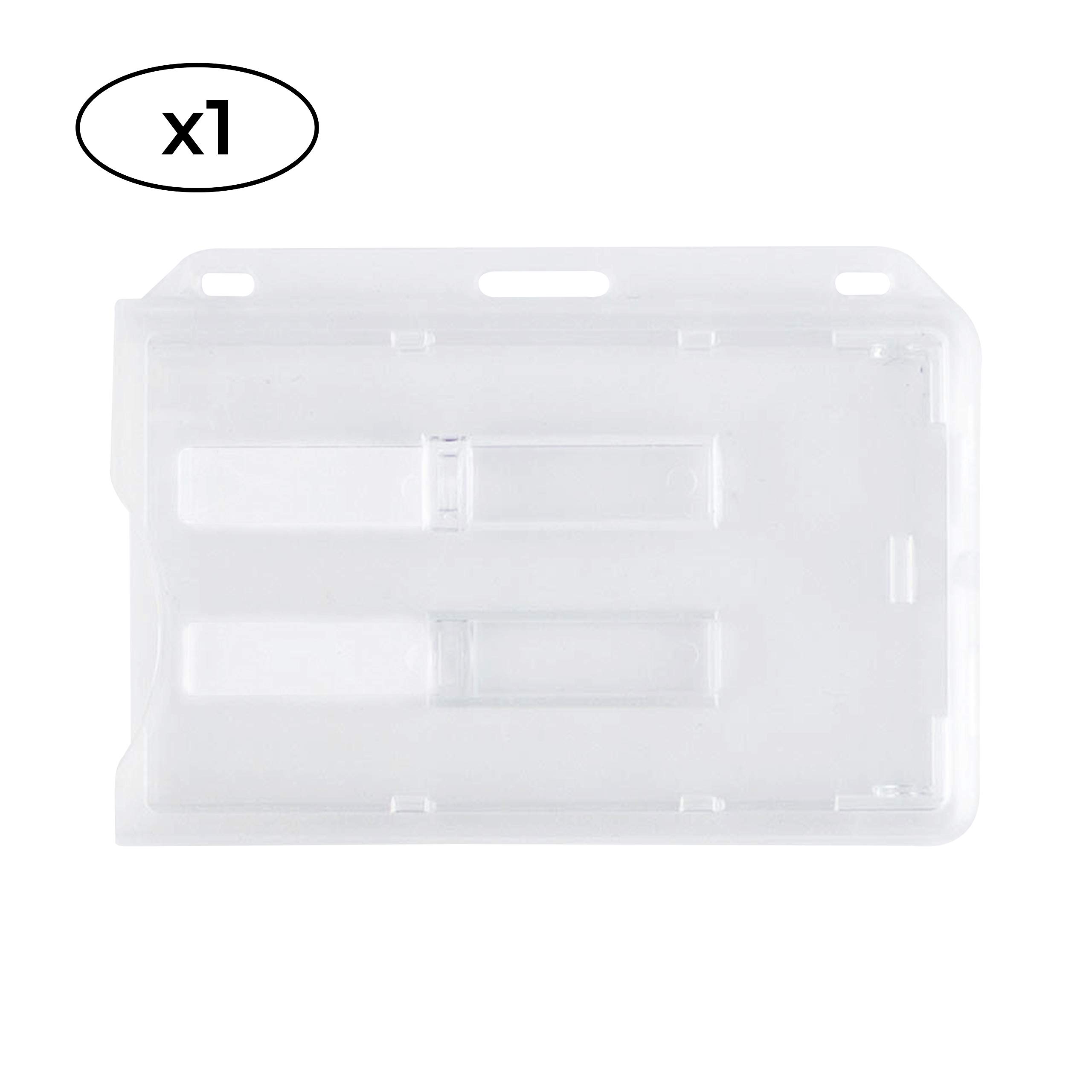 1 tarjetero de seguridad sin tarjetero para 2 tarjetas, estuche rígido cerrado y transparente