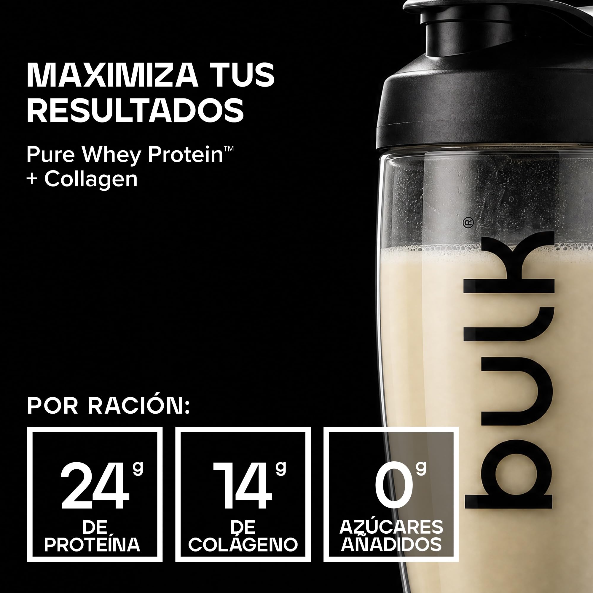Bulk Pure Whey Protein + Colágeno, Sin Sabor, 4kg