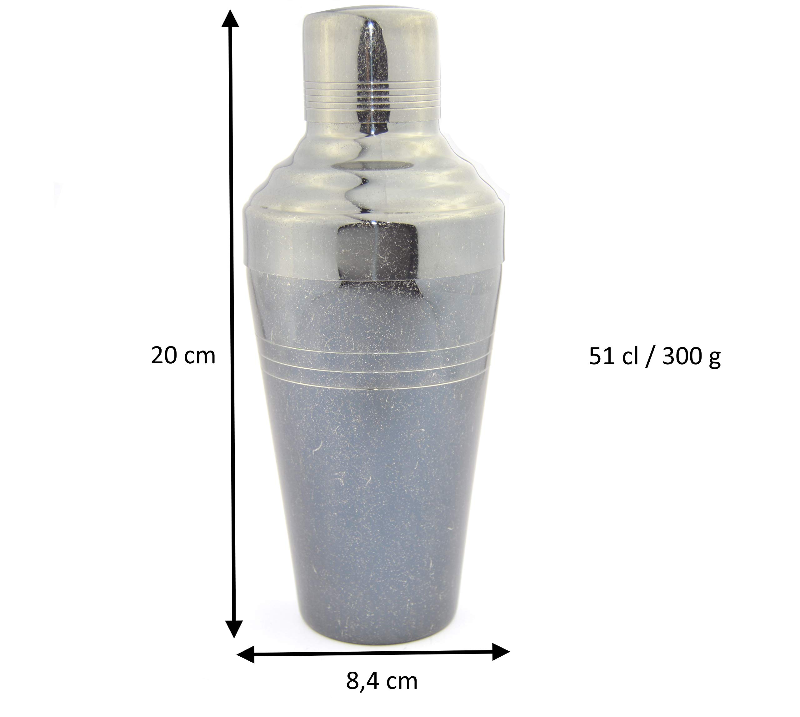 Yukiwa - Shaker da cocktail Bare, 51 cl, in argento anticato, realizzato in Giappone, 11 colori disponibili