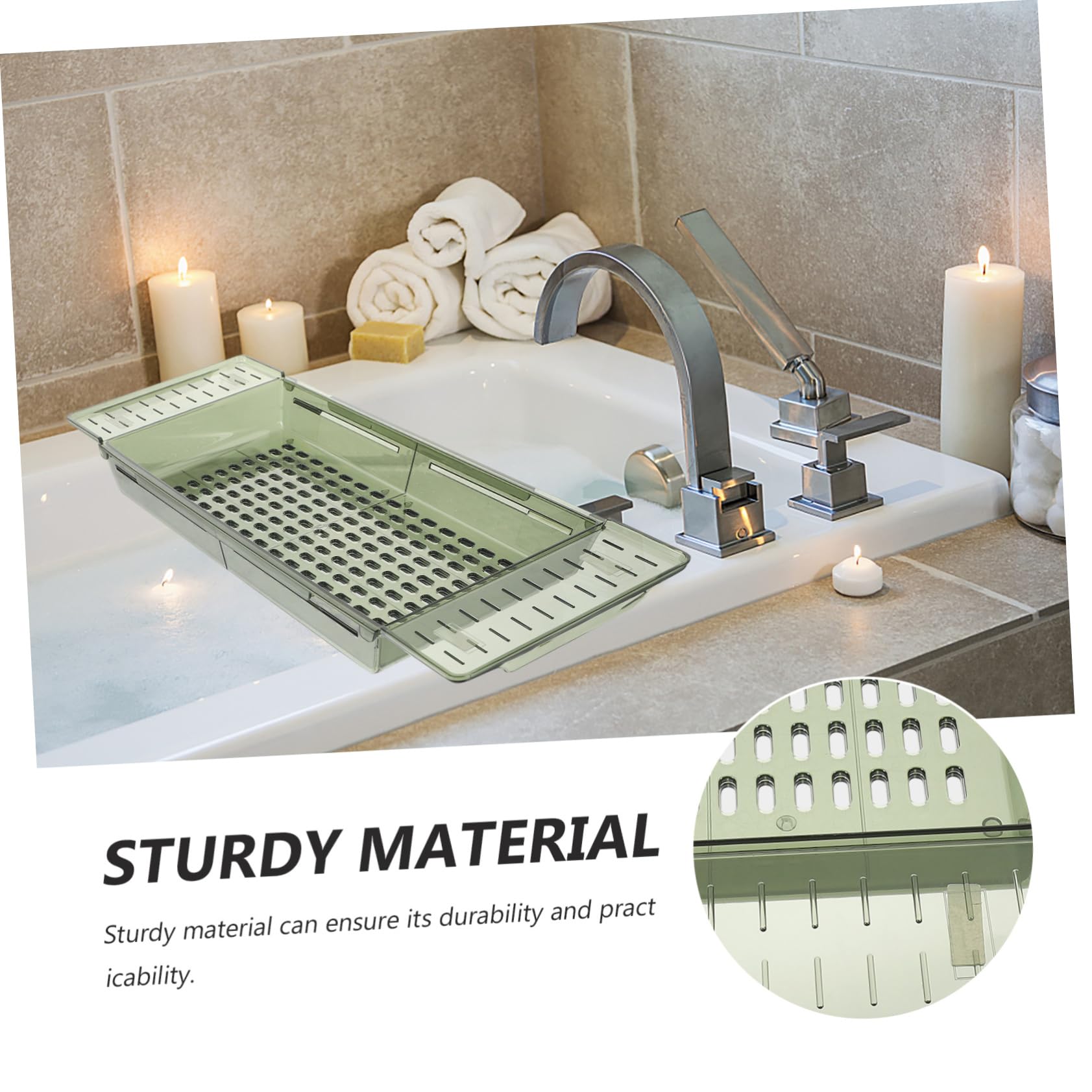 MAGICLULU Vassoio Regolabile Per Vasca Da Bagno Con Design Antiscivolo Accessorio Per Relax e Benessere Con Supporto Per Tablet e Libri Realizzato Materiale Pet Sicuro e Durevole Adatto
