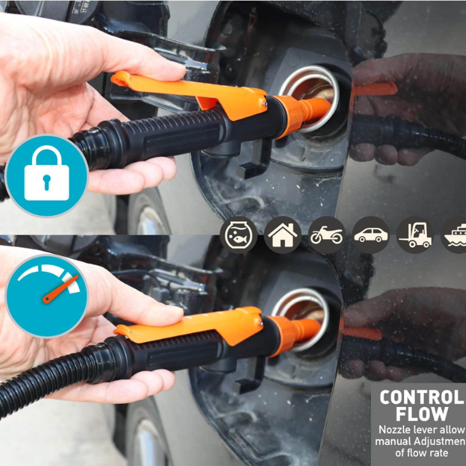 2.4 GPMElektrische Transferpumpe, pompe de transfert de liquide, pompe à essence pour bidon, pompe à essence électrique alimentée par batterie, pompe à bidon, pompe à huile électrique portable pour