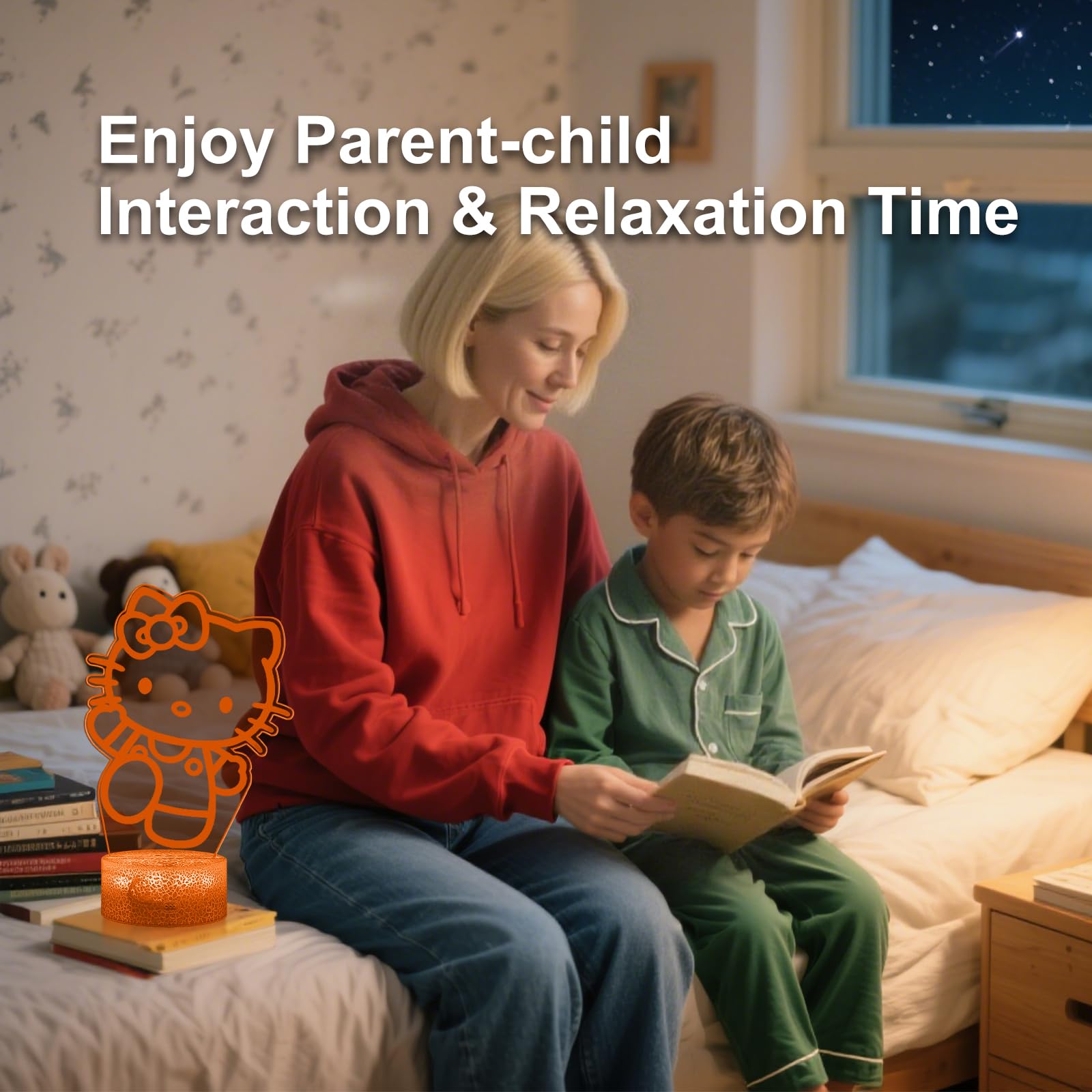 XJMZX Cute Night Light 3D Bedroom Decor for Birthday Christmas Party Smart Remote Control Boy Gifts for Childrens — view 5