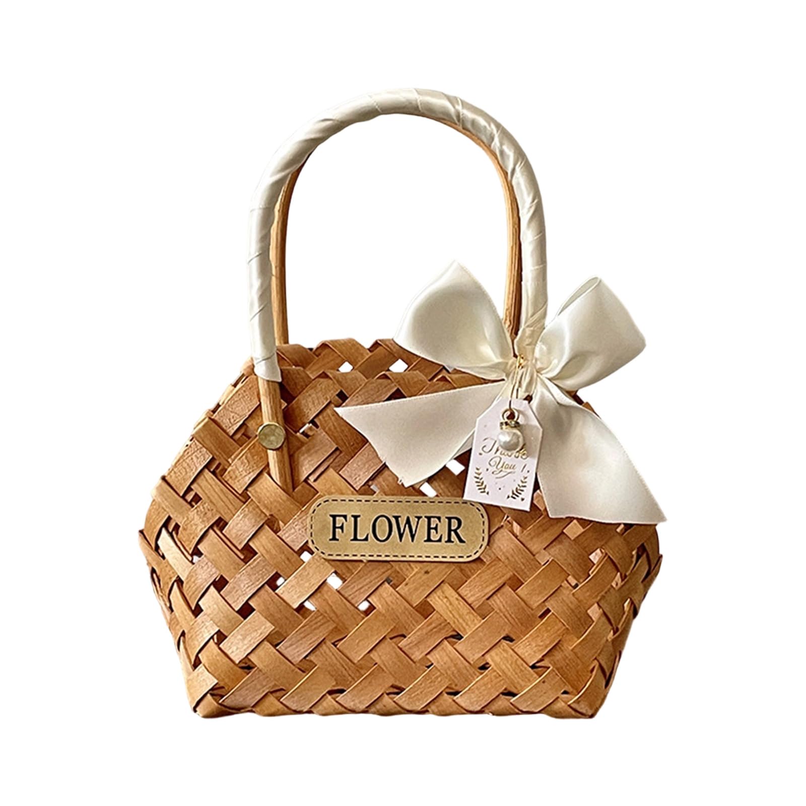 Handcrafted Wood Flower Basket with Rustics Charm for Living Room or Offices Multipurpose Decorative Basket