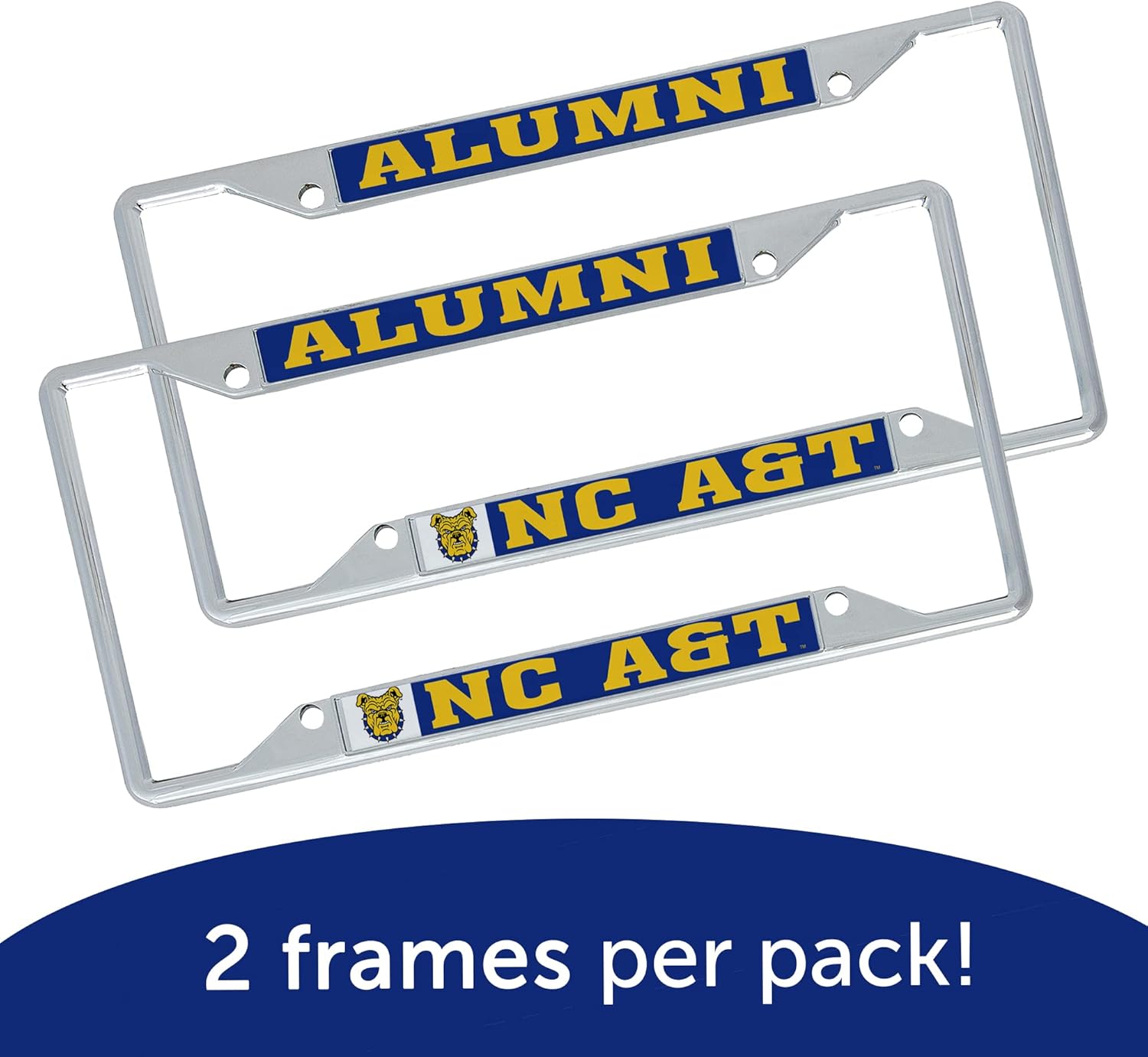 Desert Cactus North Carolina A&T State University License Plate Frame Car Tag Holder for Front or Back of Car Officially Licensed Metal (Alumni 2-Pack) - Image 6