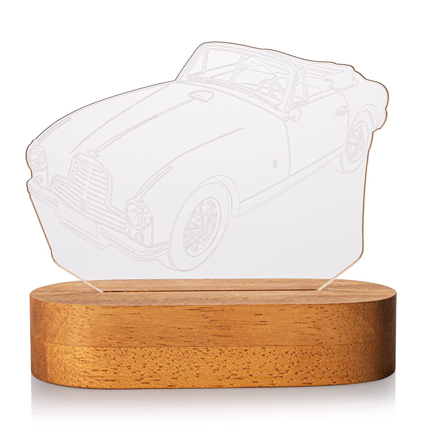 Nostaljik Vintage Otomobil 3 Boyutlu LED Masa Lambası - USB Bağlantılı Sarı Işık - 60x140x30 mm