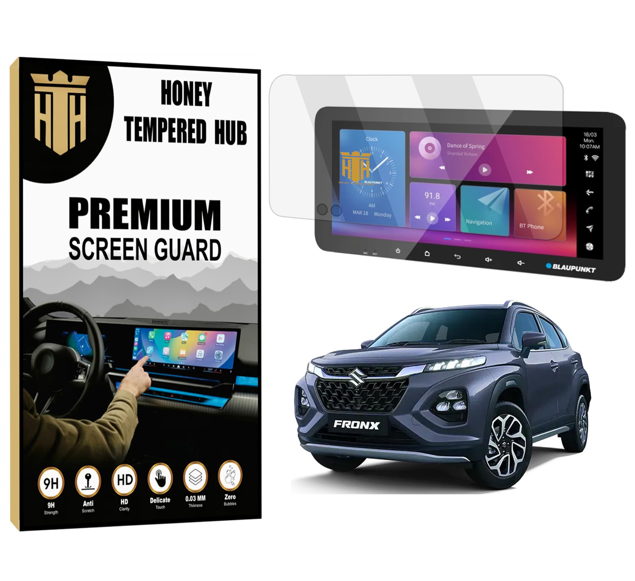 GLOSSY Screen Guard For JAMAICA 10.33 INCH [with MIC RST HOLE] Android Car Stereo System | Infotainment Display Protector || Aftermarket TouchScreen Music Audio Player Accessory 2025 [Not Tempered Glass]-image-45