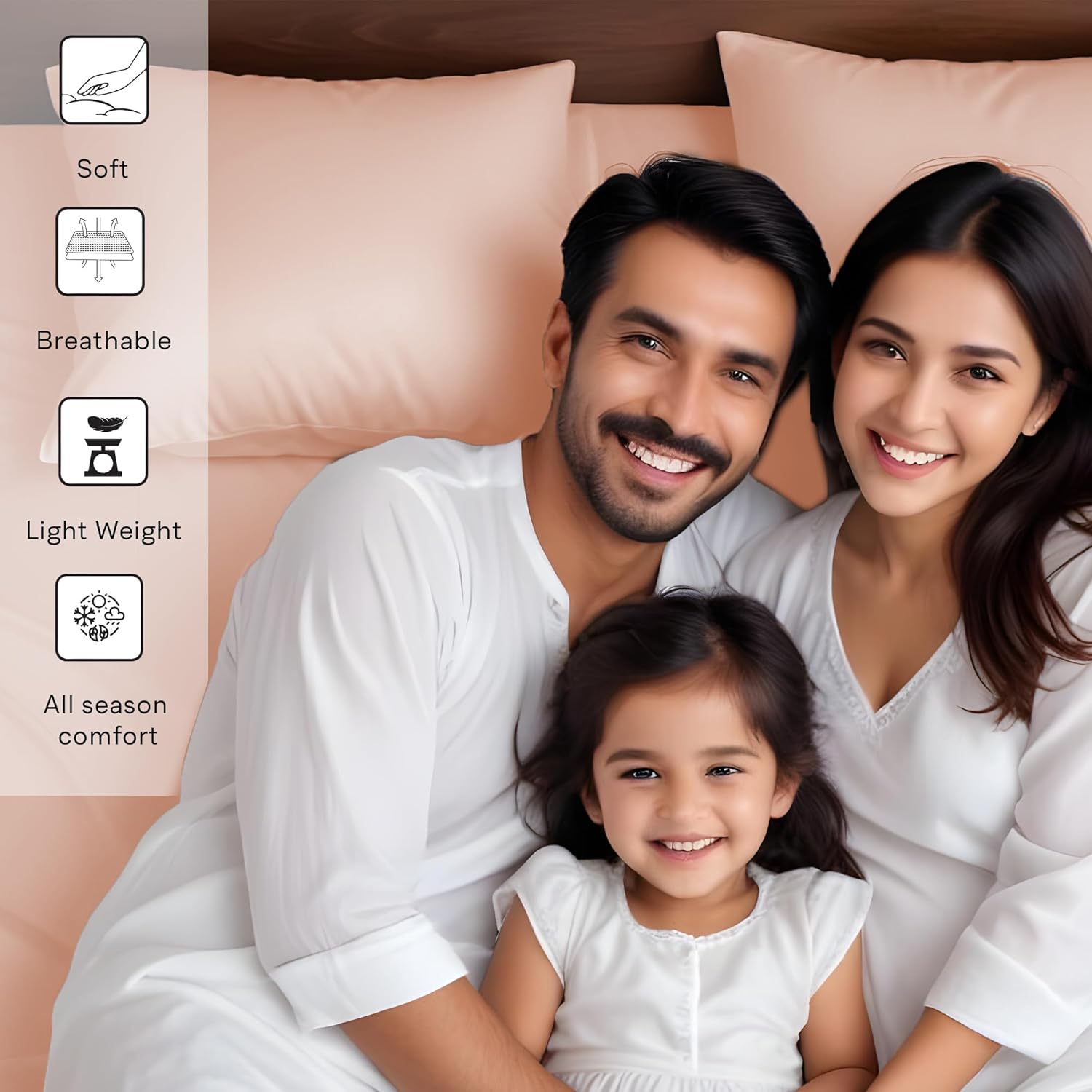 Linenwalas Split King Sheets Set for Adjustable Bed, Tencel Lyocell Cooling Sheets, Premium Hotel Quality 5 Piece Deep Pocket Eucalyptus Silk Bed Sheets Set (Rose Gold)