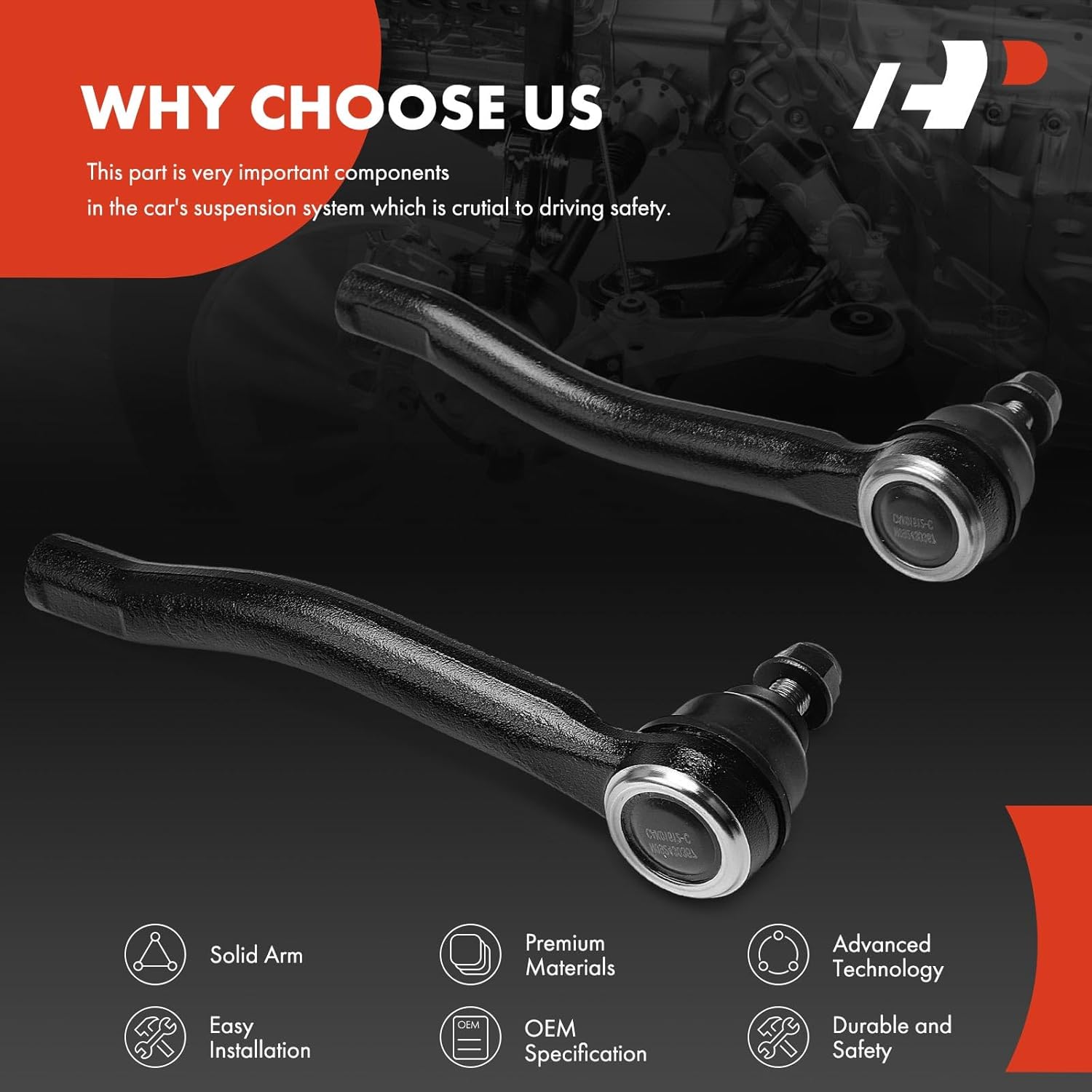 A-Premium 2 x Front Outer Tie Rod Ends, Compatible with Nissan Sentra 2017-2019, Versa 2020-2022, Kicks 2021-2022