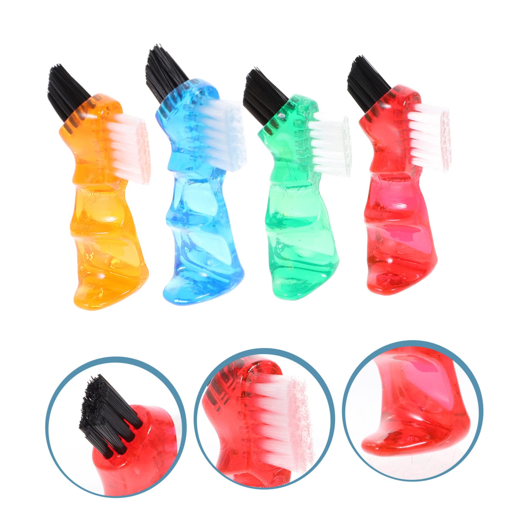 PartyKindom 16pezzi Spazzolini Per Dentiera Creativi Con Testa Doppia e Design Ergonomico Pulizia Pratica e Portatile Per Denti Finti Arancione