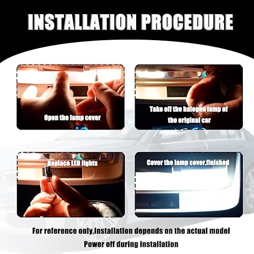 Miniatura 7 de UGSHY Pack-20 - Juego de 20 bombillas LED para automóvil, 6000 K de repuesto de luz de matrícula, T10 de 1.220 in y 1.654 in, combinación de