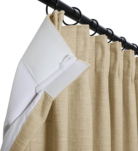 Miniatura 130 de Drapifytex Cortina plisada de lino sintético, cortina para oscurecer la habitación, 56 pulgadas de ancho x 96 pulgadas de largo, cortina de cobre 26