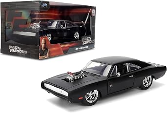 124 FAST & FURIOUS DIECAST MINICAR DOMS 1970 DODGE CHARGER R/T MATTE BK