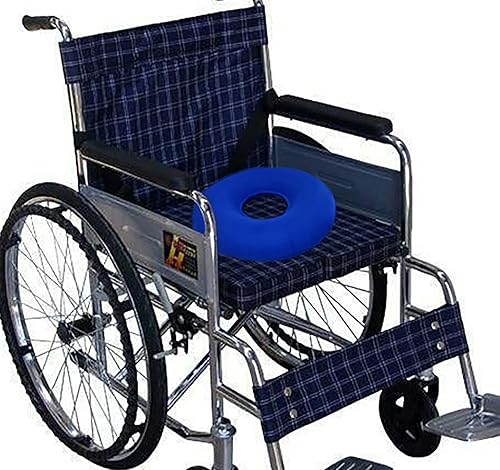 Miniatura 4 de Paquete de 2 almohadas de dona para el dolor de coxis, asiento inflable de dona con una bomba, cojín de asiento para hemorroides, cojín redondo para