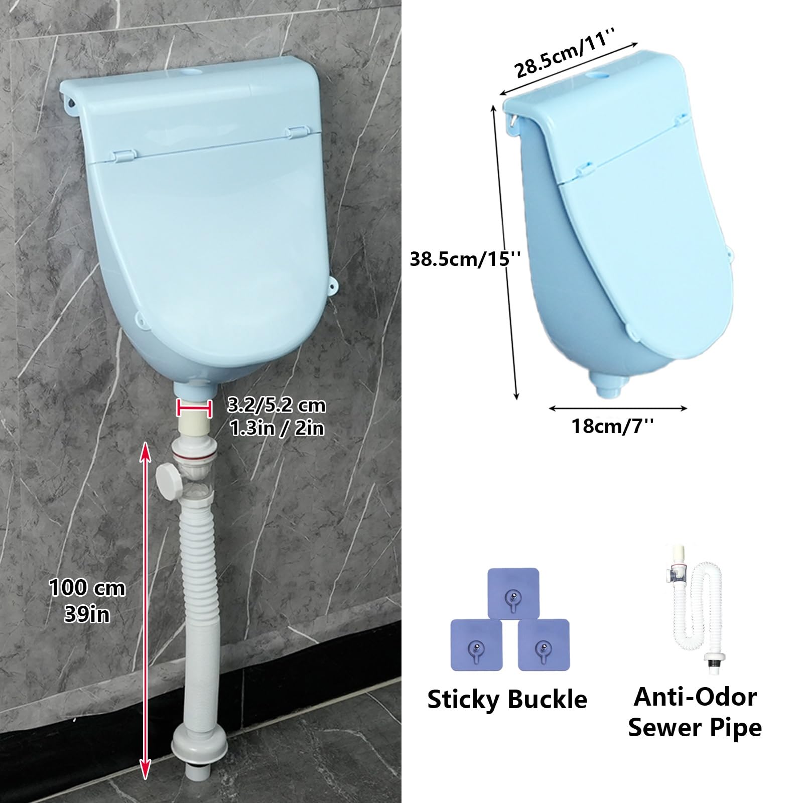 Amazon.co.jp: 男性用トイレ小便器 男性用水なし小便器（蓋付き） 仮説