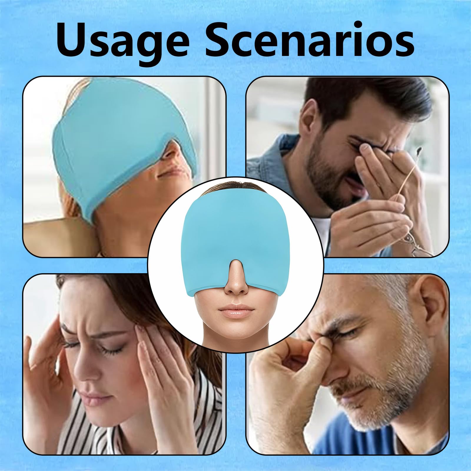 Migraine Relief Cap For Women, Migraine Cap, Migraine Relief Cap, Lightweight Cooling Eye Mask For Eye Fatigue Relief, Wearable Cold Compress For Eyes And Headache Relief Cap For Adults — Amazon image 7