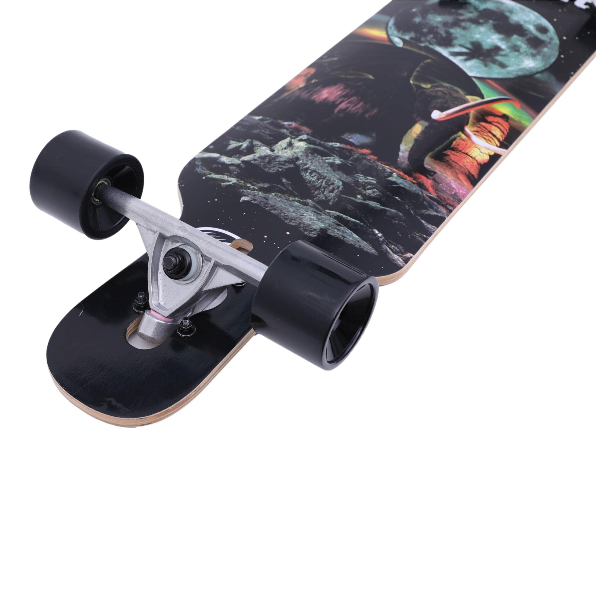 Longboard Completo MAXOFIT 36" de 92 cm para Freestyle, Freeride y Cruising con Eje de Aluminio, Ruedas de Alta Velocidad y Fácil Manejo para Adolescentes y Adultos Principiantes y Profesionales