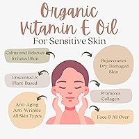 Vista 2 de Aceite orgánico de vitamina E para cicatrices, hidratante de piel natural y vegano, 4.06 onzas, ligero y sin perfume, ideal para cicatrices después