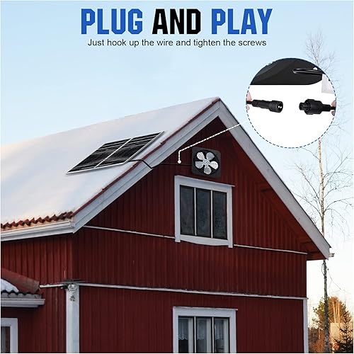 Miniatura 4 de ECO-WORTHY - Ventilador de techo para ático de energía solar L07FM30-SV25-1