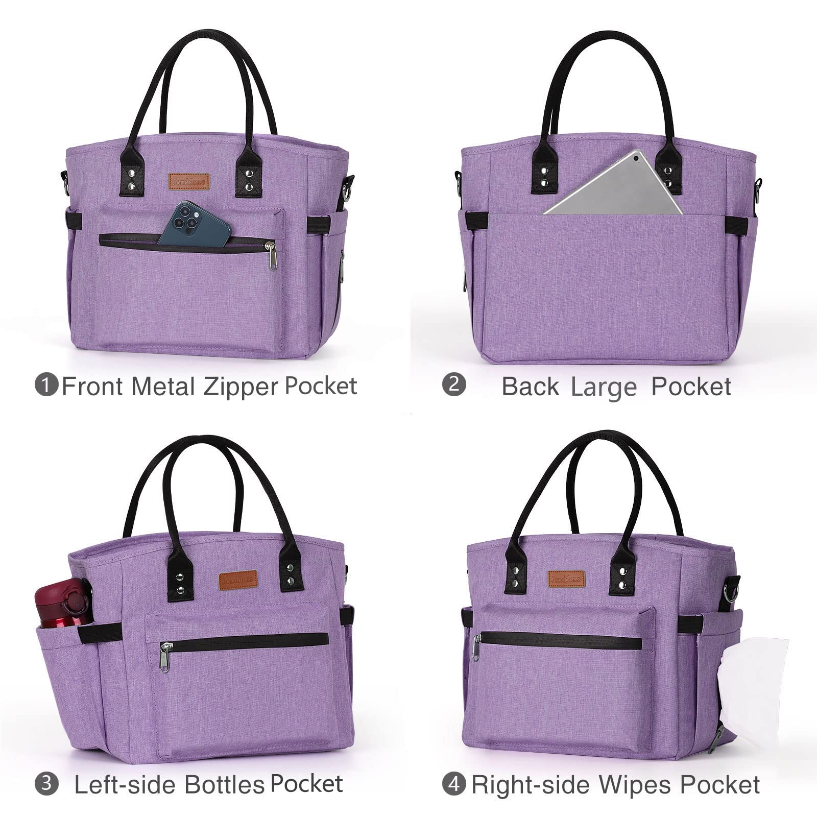 Borsa termica per il pranzo da donna, uomo, per adulti, con tracolla regolabile, borsa grande per il pranzo, portatile, ideale per ufficio, scuola, picnic, spiaggia, borsa termica riutilizzabile per