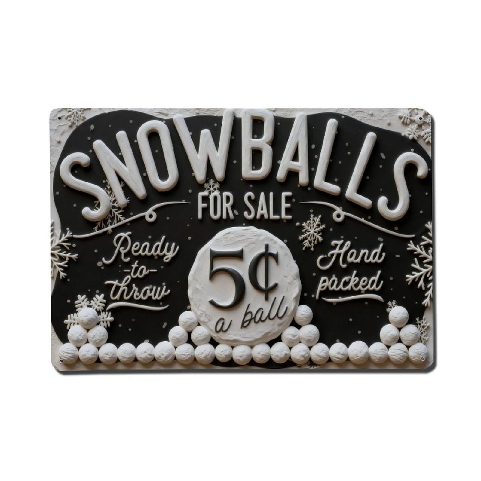 Iageret Vintage Snowball For Sale Sign Pattern Metal Tin Sign Retro Wall Decor, Bar Garage Cafe Kitchen Home Wall Art Poster Decoration 8X12inches
