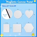 Engrowtic 60 Pcs Mini Magnetic Canvas Panel Magnetic Canvas Boards Magnetic Painting Canvas Panel Various Size Magnetic Canvases for Painting Fridge Locker Art Crafts DIY