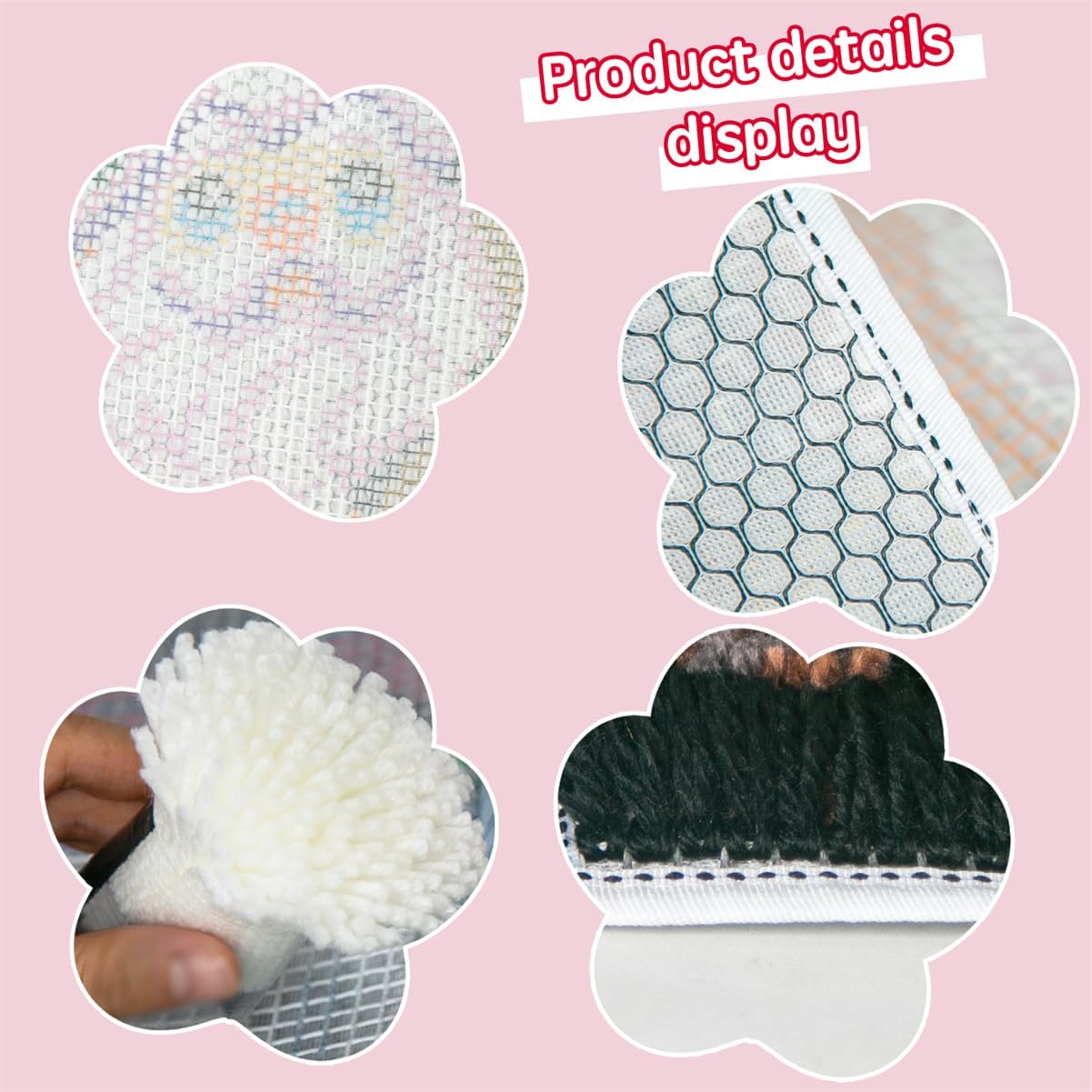 DL-YTG Latch Hook Kits Rug Santa Claus Crochet Yarn Cushion Colour Pre-Printed Canvas Cover Rug Needlework DIY Hook and Latch Kit Christmas Home Decoration 52x38cm/20 X15inch