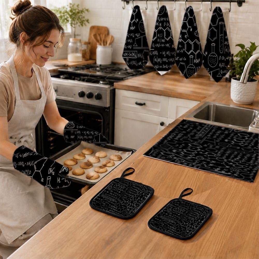 9PCS Chimica Lavagna Sfondo Cucina Decor e Accessori Set