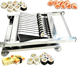 Sushi Roll Slicer, Stainless Steel Sushi Cutter, Commercial Sushi Roll Cutter, Manual Sushi Roll Cutter, with 4 Non-Slip Rubber Suction Cup feet 8sections