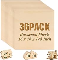 Vista 14 de Paquete de 36 hojas de madera contrachapada de tilo de 1/8 pulgadas, tableros de madera sin terminar para manualidades para proyectos láser